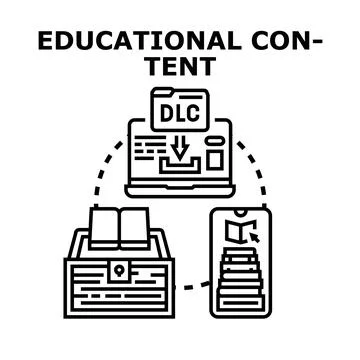 Educational content download concept vector icon Stock Illustration