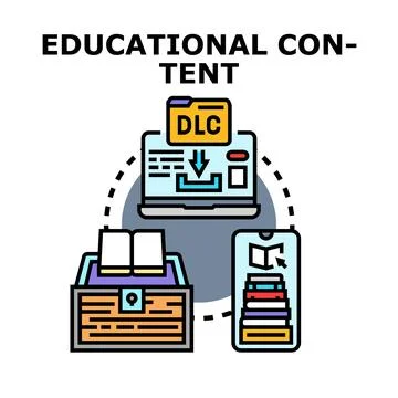Educational content download concept vector icon Stock Illustration