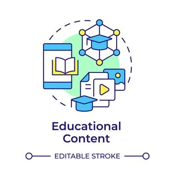 Educational content multi color concept icon Illustrazione stock