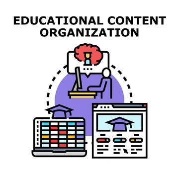 Educational content organization for online learning platforms Stock Illustration
