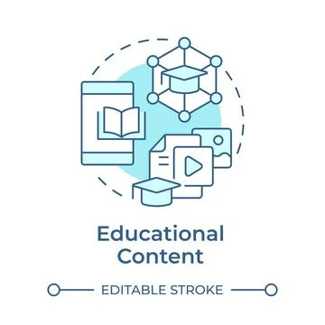 Educational content soft blue concept icon イラスト素材