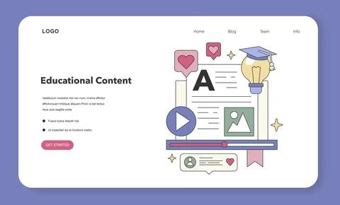 Educational Content theme. Flat vector illustration. Stock Illustration