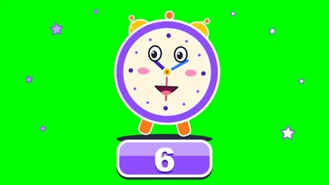 Educational Countdown Cartoon with an Animated Clock Character 库存影片 348191736