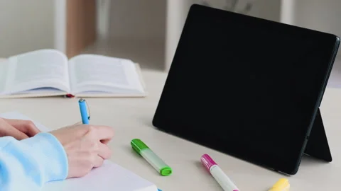 Educational courses online lesson video call web Stock Footage 156014824