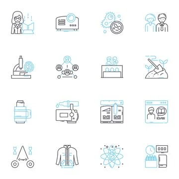 Educational development linear icons set. Innovation, Empowerment, Growth Stock Illustration