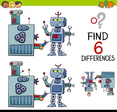 Educational differences game Cartoon Illustration of Finding the Differenc... Foto stock