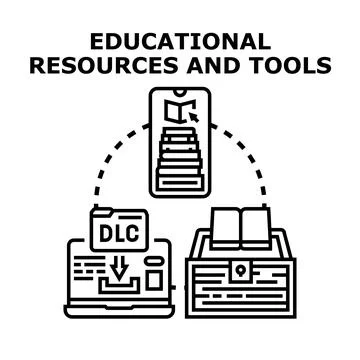Educational digital resources and learning tools concept Ilustração Stock