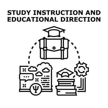 Educational direction process for study and learning Stock Illustration