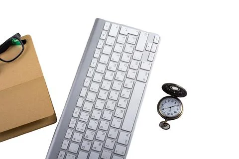 Educational elements for student learning study isolated on white background. Stock Photos