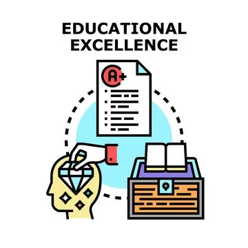Educational excellence concept with learning, knowledge, and success Stock Illustration
