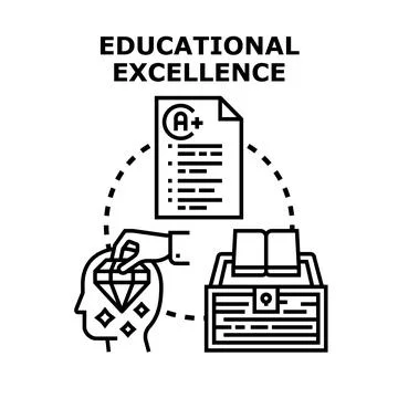Educational excellence concept with learning, knowledge, and success Illustrazione stock