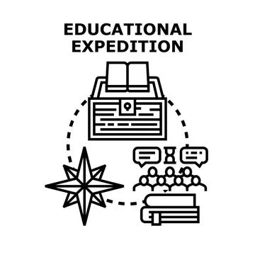 Educational expedition concept illustration finding knowledge and guidance Stock Illustration