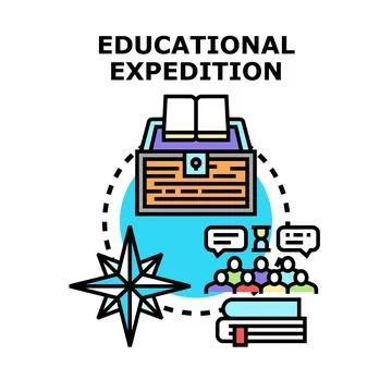 Educational expedition concept illustration finding knowledge and guidance Stock Illustration