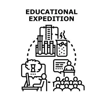 Educational expedition exploring science, knowledge, and online learning 스톡 일러스트