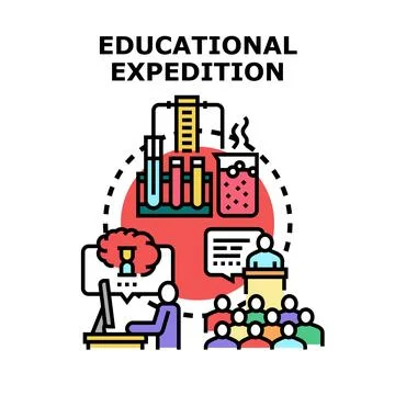 Educational expedition exploring science, knowledge, and online learning 스톡 일러스트