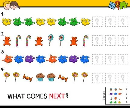 Educational finish the pattern game for kids Illustrazione stock