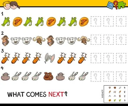 Educational finish the pattern game with pets Illustrazione stock