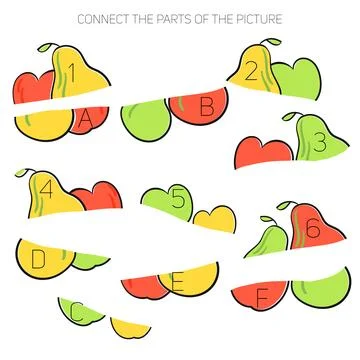 Educational game for children connect the parts Stock Illustration
