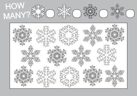 Educational game for children. Count how many objects and coloring page. Vect 库存插图