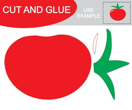Educational game for children. Create the image of tomato (vegetables) using  Stock Illustration