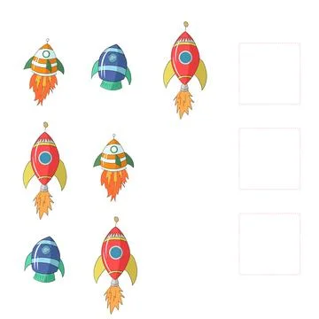 Educational game for children draw missing rocket Stock Illustration