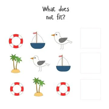 Educational game for children what does not fit Stock Illustration