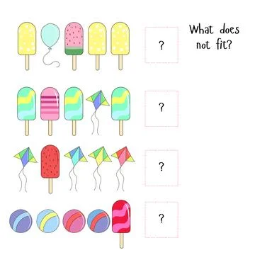 Educational game for children what does not fit Stock Illustration