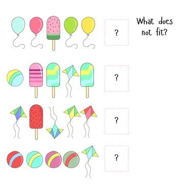 Educational game for children what does not fit Stock Illustration