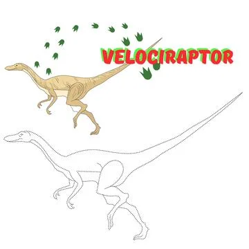 Educational game connect the dots to draw dinosaur Stock Illustration