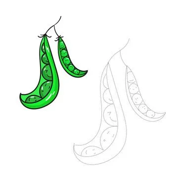 Educational game connect dots to draw peas vector Stock Illustration