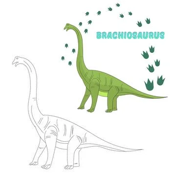 Educational game connect dots to draw dinosaur Illustrazione stock