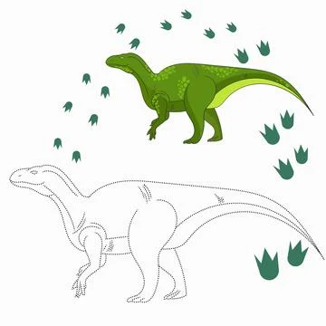 Educational game connect dots to draw dinosaur Stock Illustration