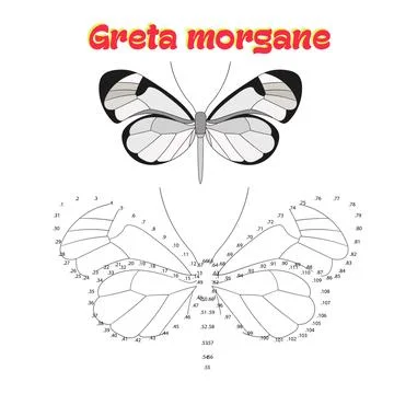 Educational game connect dots to draw butterfly Stock Illustration