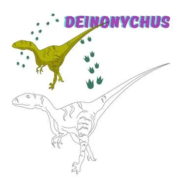 Educational game connect the dots to draw dinosaur Stock Illustration