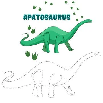 Educational game connect dots to draw dinosaur Illustrazione stock