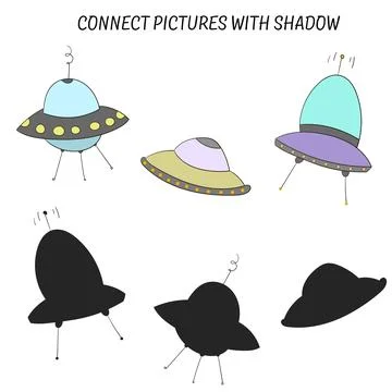 Educational game connect with shadow Stock Illustration