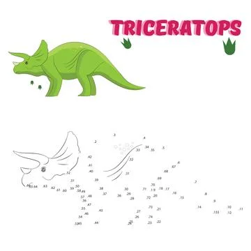 Educational game draw dinosaur Stock Illustration