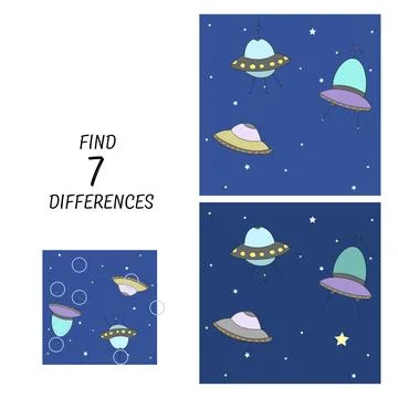 Educational game find the differences Stock Illustration