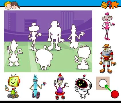 Educational game with robots Stock Illustration
