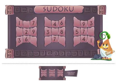 Educational game sudoku answer Stock Illustration