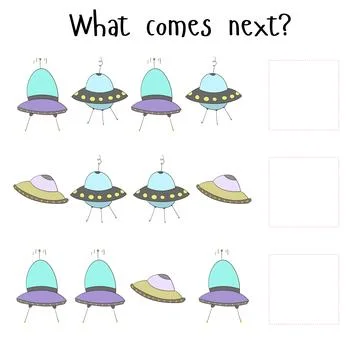 Educational game what comes next Stock Illustration