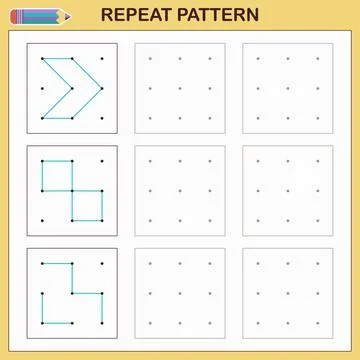 Educational games for kids. Repeat the pattern. Stock Illustration