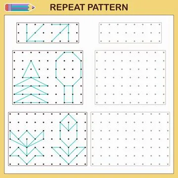 Educational games for kids. Repeat the pattern. Stock Illustration