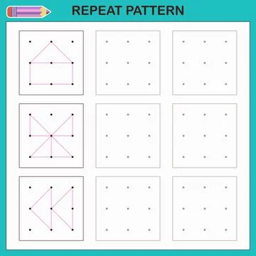 Educational games for kids. Repeat the pattern. Stockillustratie