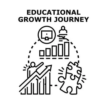 Educational growth journey developing career path Stock Illustration