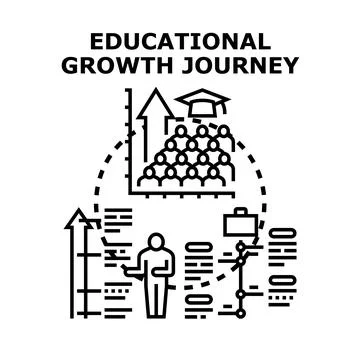 Educational growth journey development learning course process Stock Illustration