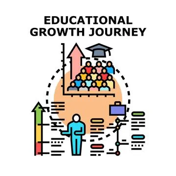 Educational growth journey development learning course process Stock Illustration