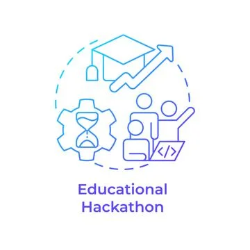 Educational hackathon blue gradient concept icon 스톡 일러스트