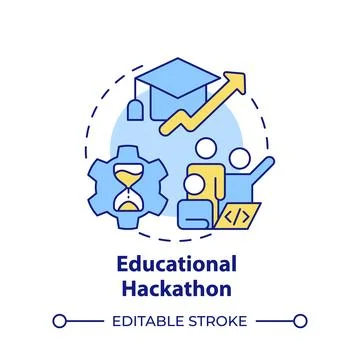 Educational hackathon multi color concept icon 스톡 일러스트