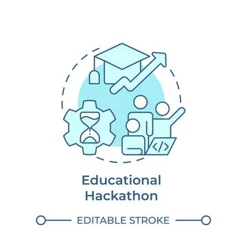 Educational hackathon soft blue concept icon 스톡 일러스트